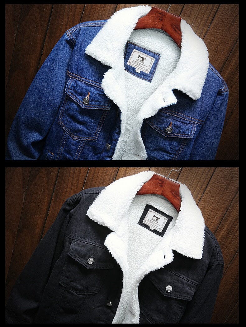 Chaqueta Jeans Masculina Forrada en Lana